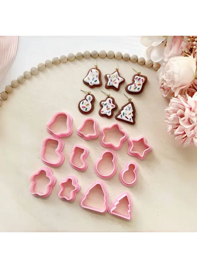 مجموعة قواطع الطين البوليمري 85 مجموعة عيد الميلاد قاطع ب 2 قطعة لصنع المجوهرات DIY الأقراط - Image 3